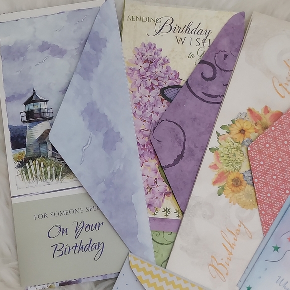 Birthday card lot 7 variety BD cards w Envelopes NEW! - Picture 3 of 13